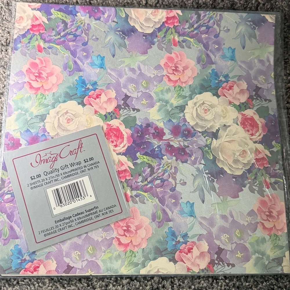 5/$25 VINTAGE Birthday Wrapping Paper Floral Flowers